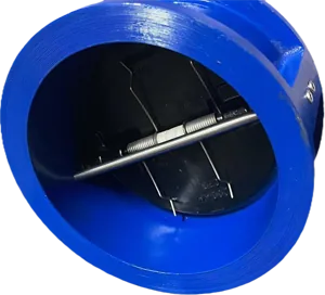 Diagram showing how a dual plate check valve works with spring-loaded plates