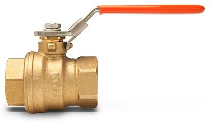 KITZ SZA brass ball valve, full bore with screwed ends and lever handle
