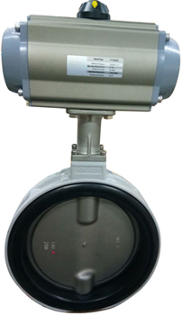 KITZ XJ Series aluminium butterfly valve with actuator mounted