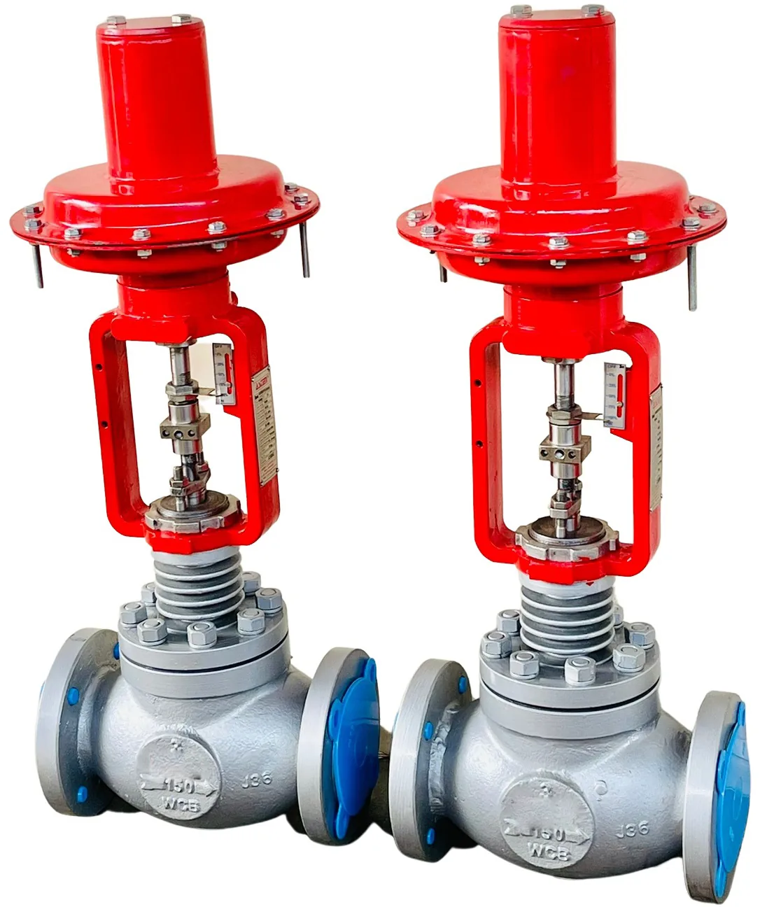 Diagram showing how a pneumatic diaphragm control valve works