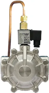 Diagram showing how a diaphragm type solenoid valve works