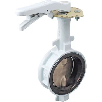 Diagram showing how a manual butterfly valve works with a quarter-turn disc
