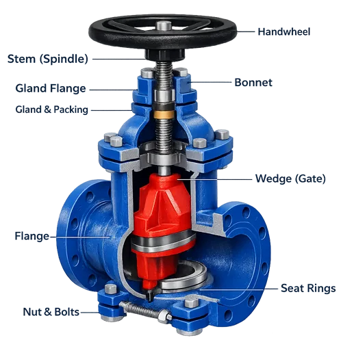 Sluice valve manufactured by Concorde Valves & Automations India