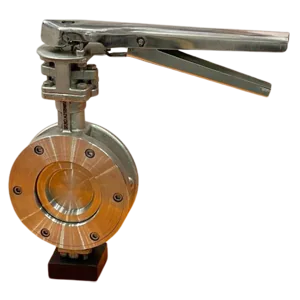 Diagram showing how a spherical disc butterfly valve works with a quarter-turn operation
